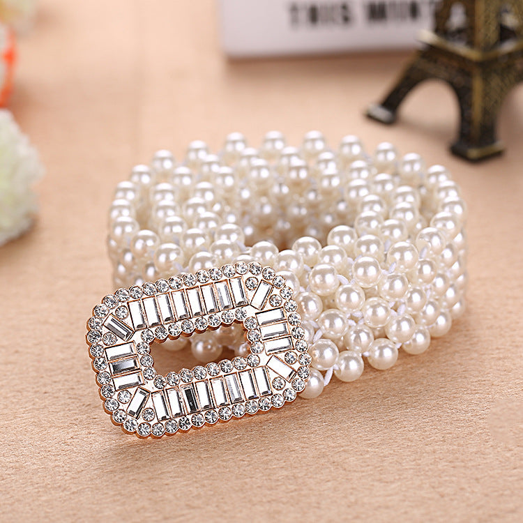 Women's Luxury Belt with Pearls