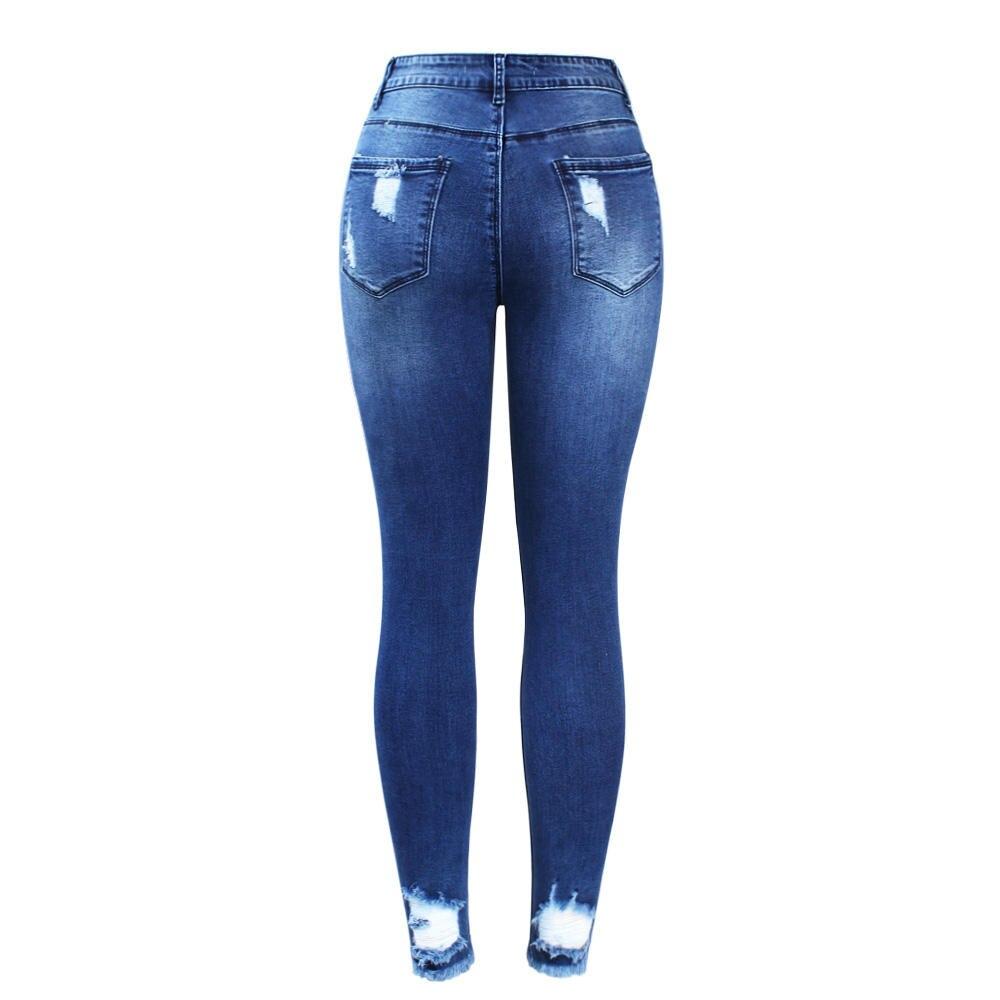 Women's Blue Ripped Skinny Jeans