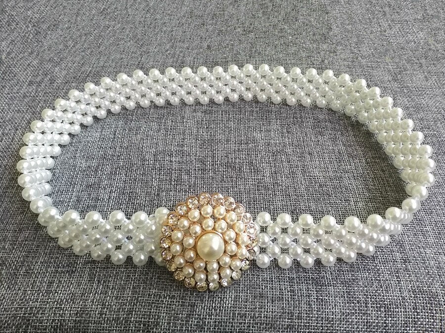 Women's Luxury Belt with Pearls