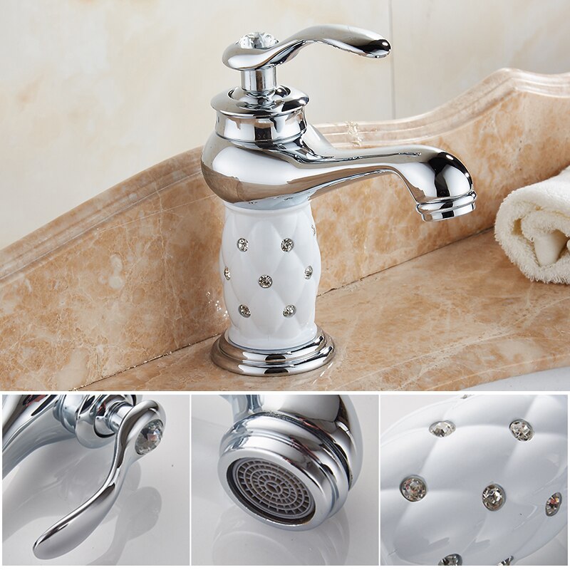 Luxury Crystal Patterned Basin Faucet