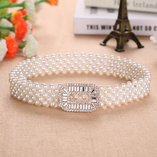 Women's Luxury Belt with Pearls