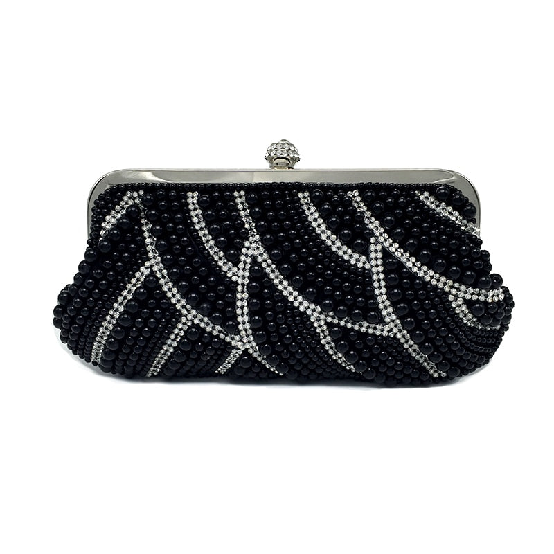 Women's Retro Pearled Mini Evening Bag