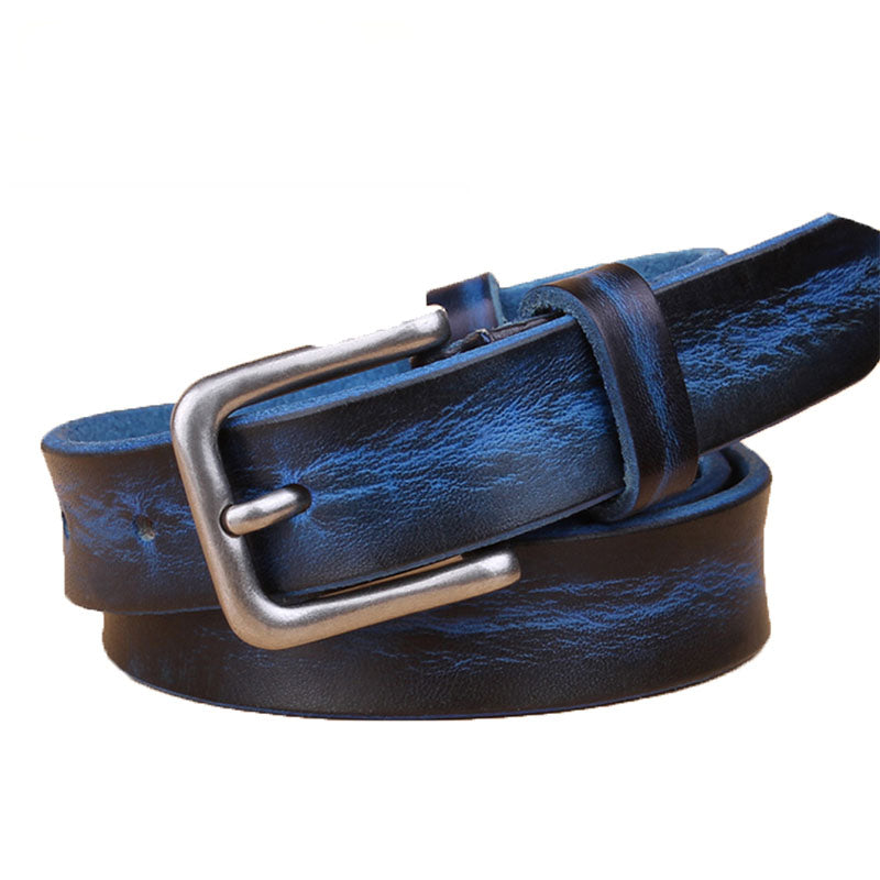 Luxury Slim Cowboy Style Genuine Leather Belt