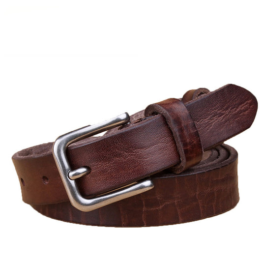 Luxury Slim Cowboy Style Genuine Leather Belt