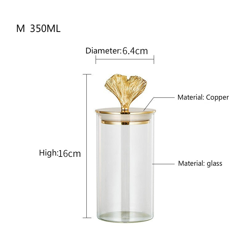 Luxury Gold Storage Can with Lid