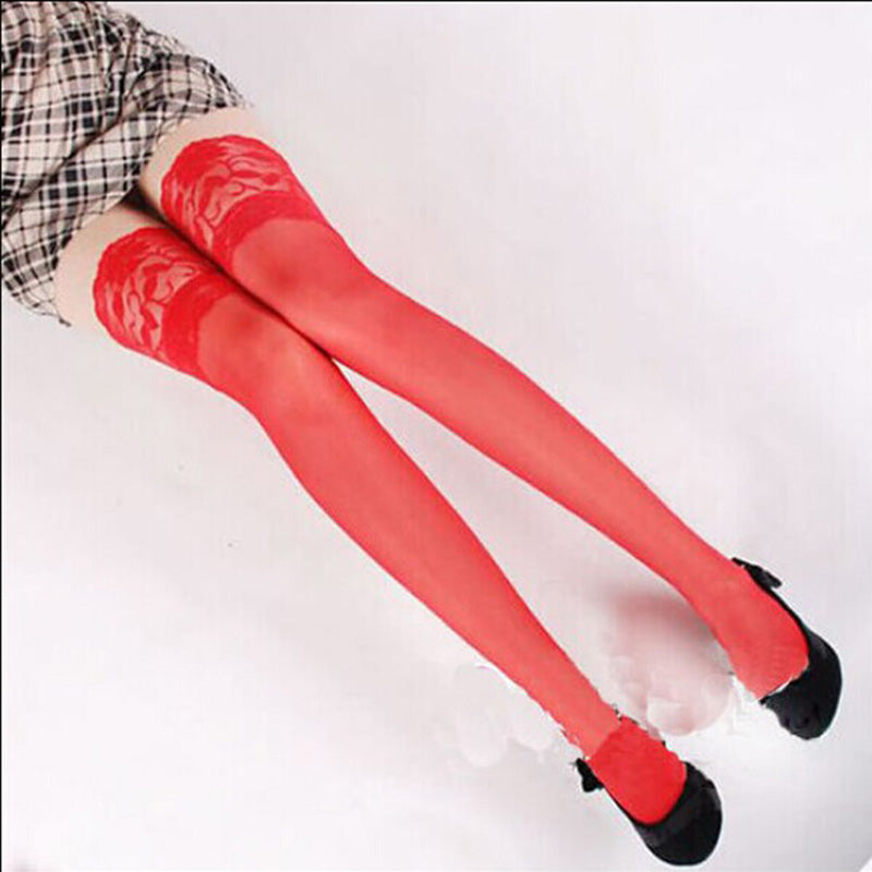 Women's Thigh High Lace-Trim Stockings