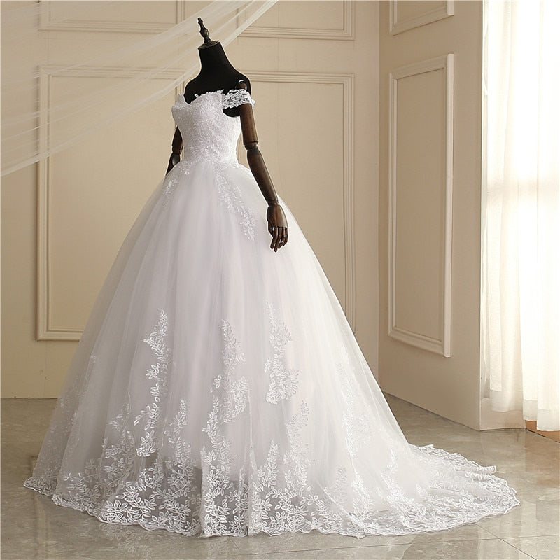 Luxury Off Shoulder Wedding Dress for Women