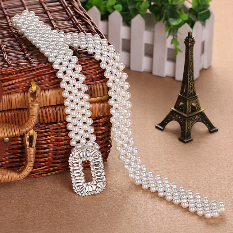 Women's Luxury Belt with Pearls