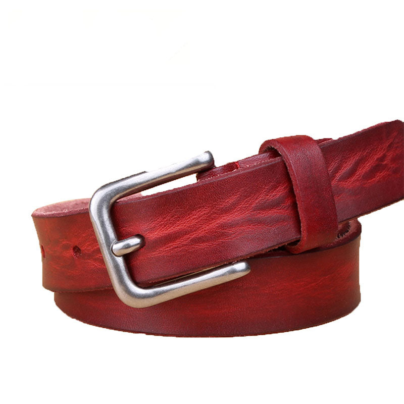 Luxury Slim Cowboy Style Genuine Leather Belt