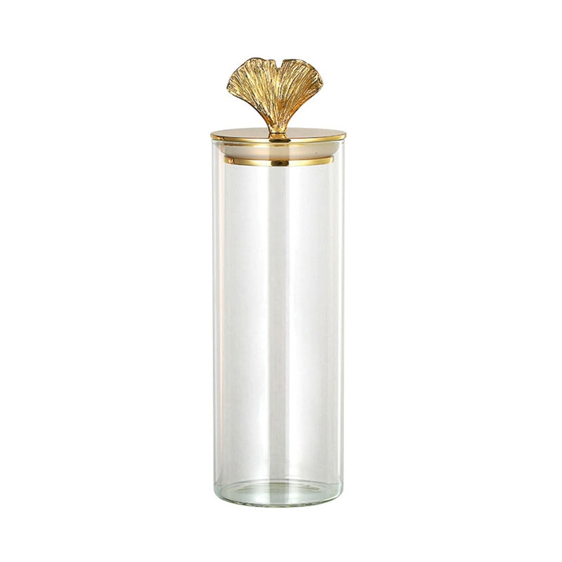 Luxury Gold Storage Can with Lid