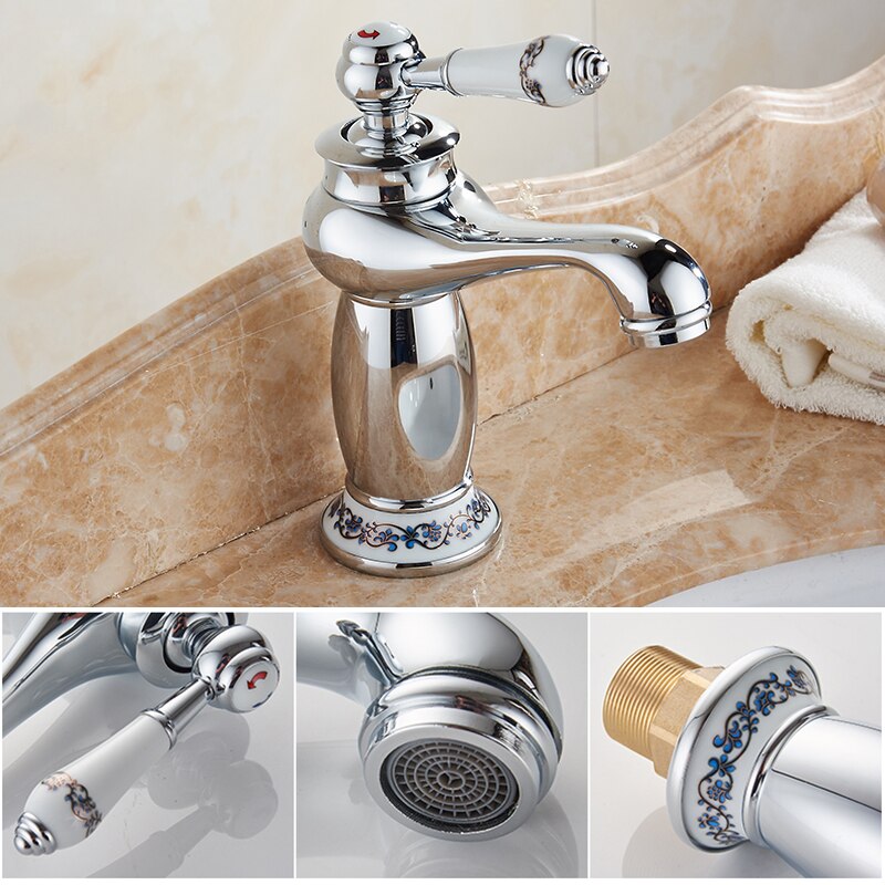 Luxury Crystal Patterned Basin Faucet