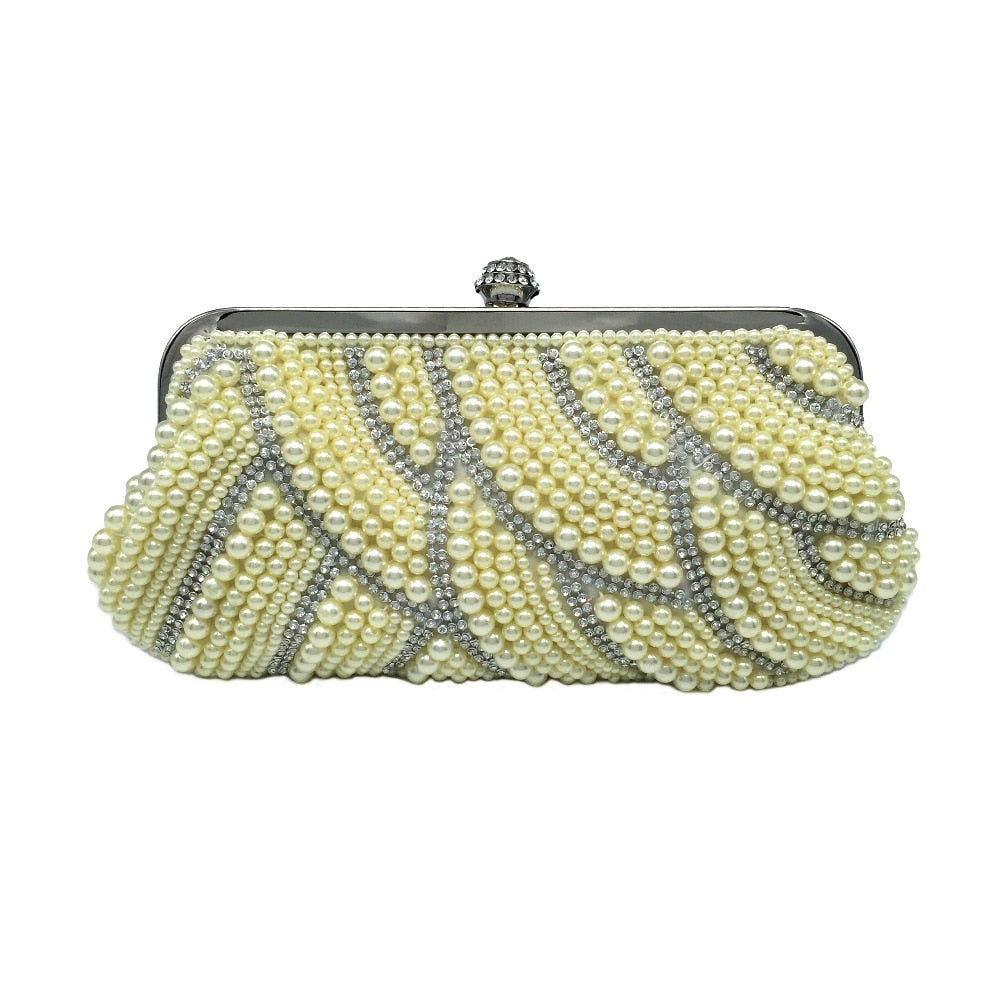 Women's Retro Pearled Mini Evening Bag