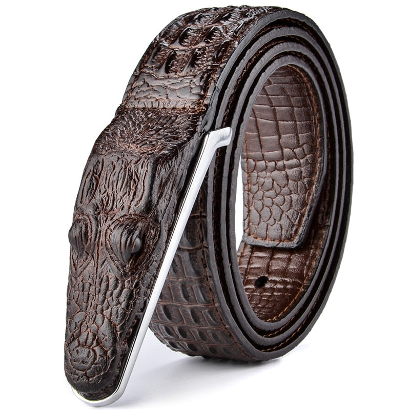 Luxurious Crocodile Imitation Leather Men’s Belt