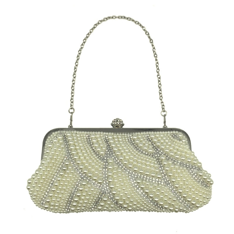 Women's Retro Pearled Mini Evening Bag