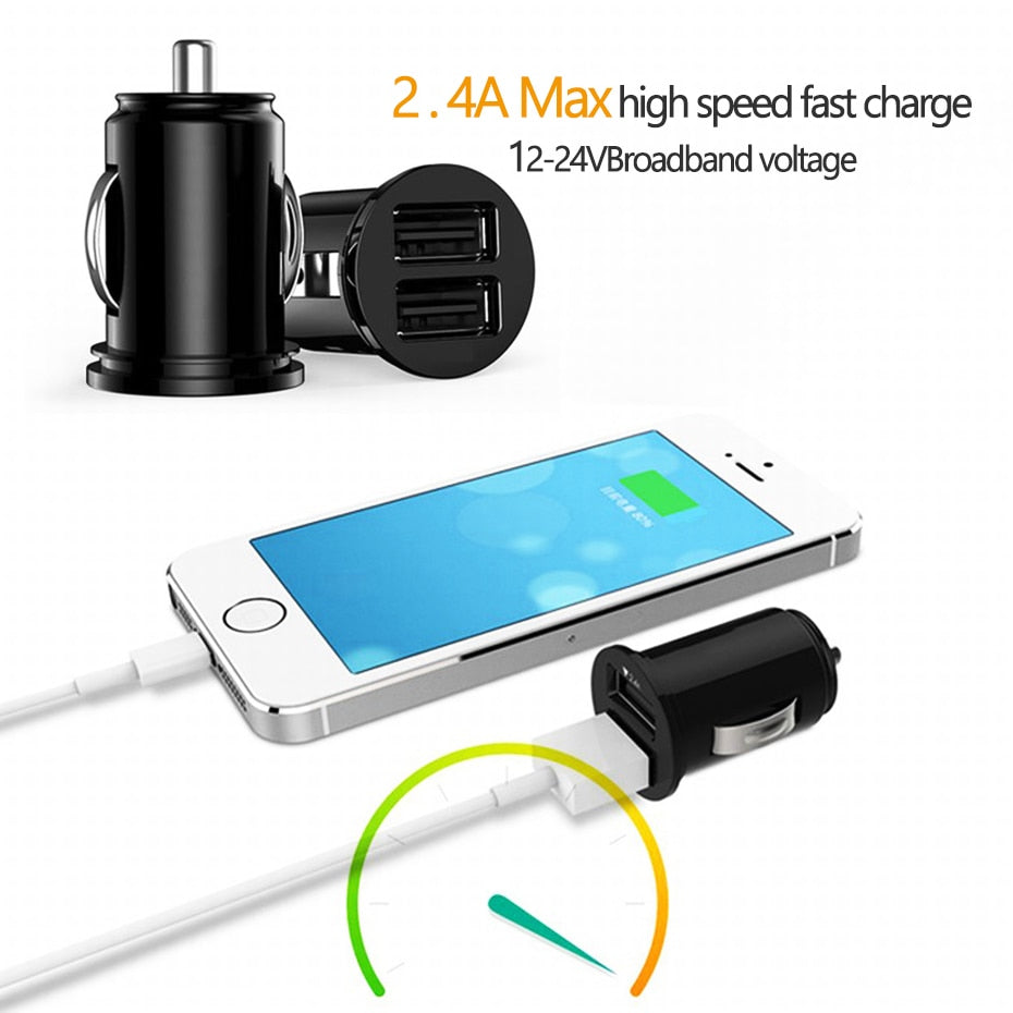 Car 2 Port USB Mini Charger