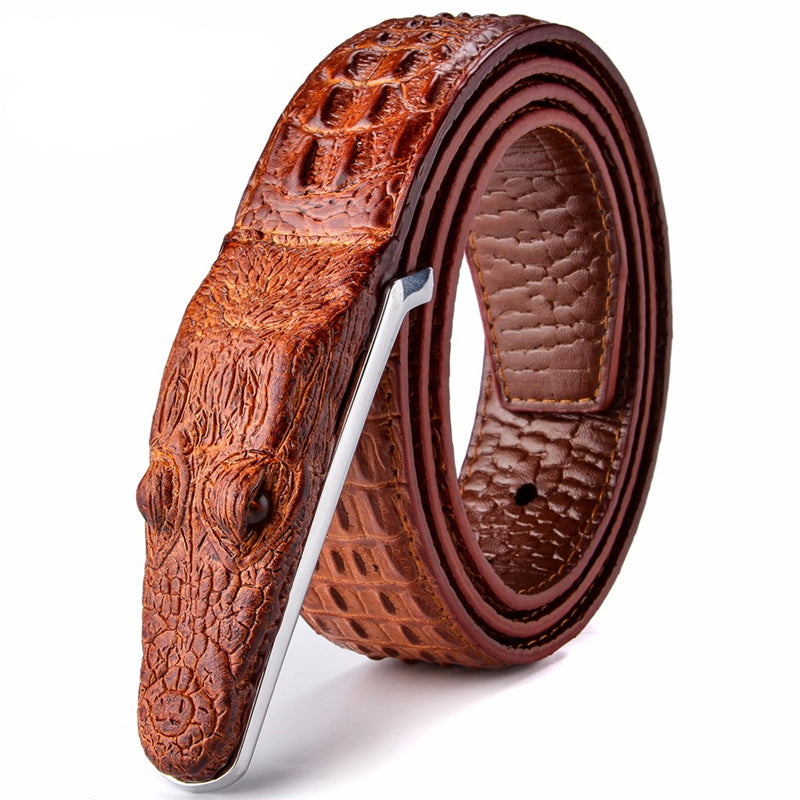 Luxurious Crocodile Imitation Leather Men’s Belt