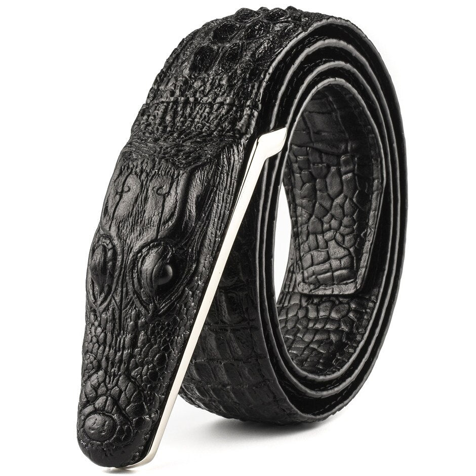 Luxurious Crocodile Imitation Leather Men’s Belt