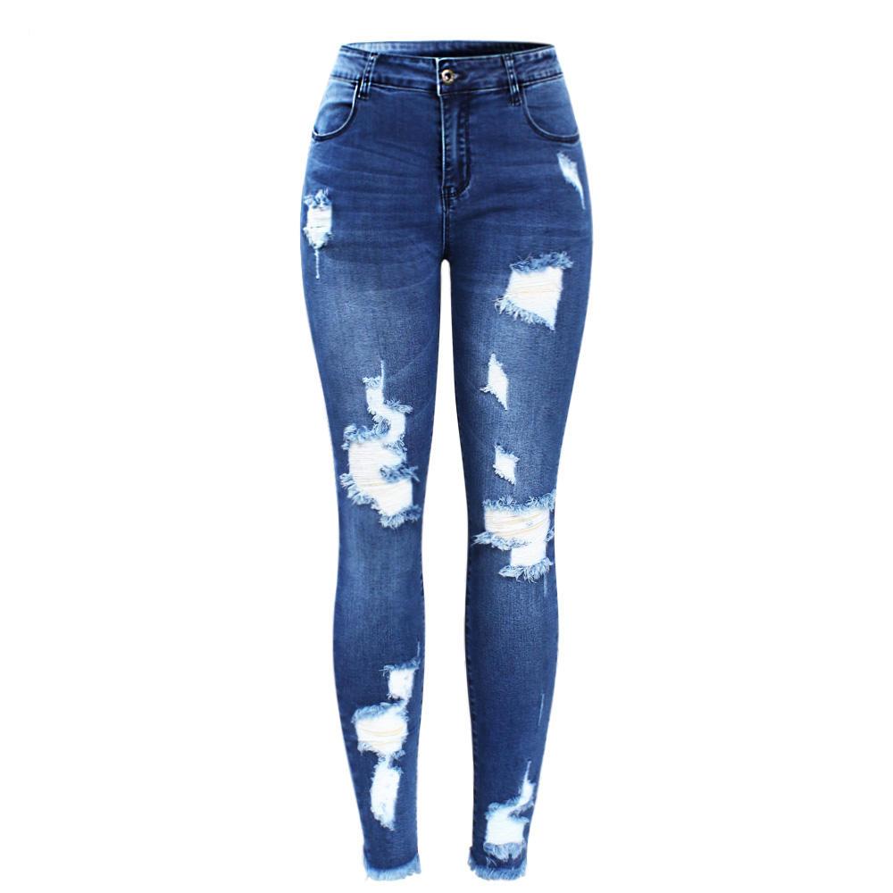 Women's Blue Ripped Skinny Jeans